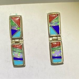 MULTI STONED EARRINGS NATIVE AMERICAN EARRINGS